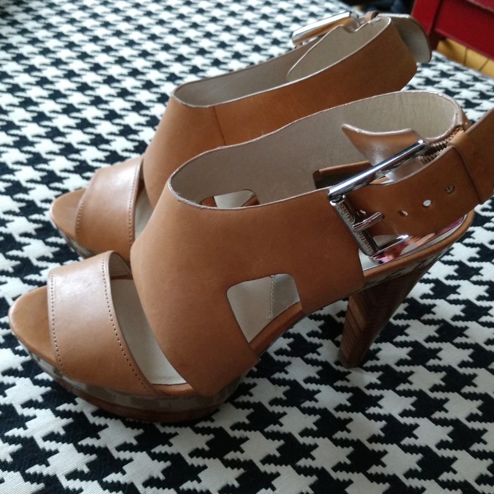 Michael Kors Kara Tan Leather Sandals